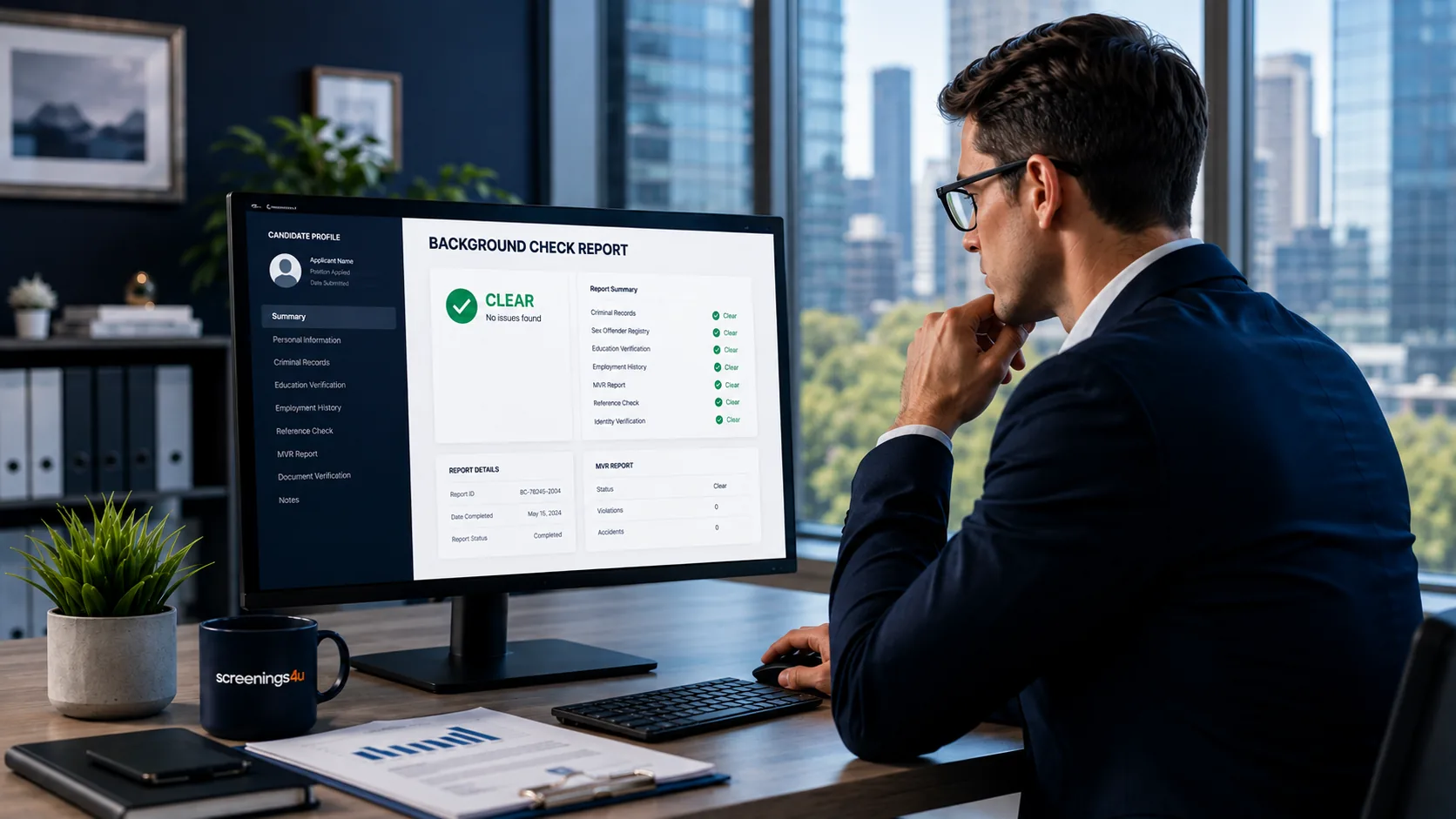 Professional background screening